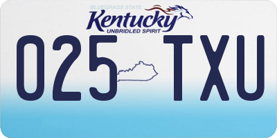 KY license plate 025TXU