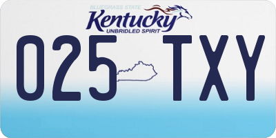 KY license plate 025TXY