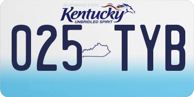 KY license plate 025TYB
