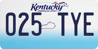 KY license plate 025TYE