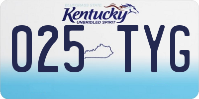 KY license plate 025TYG