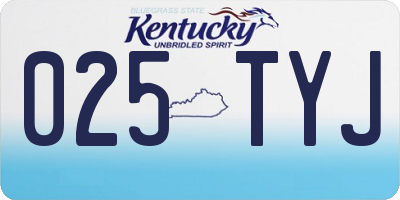 KY license plate 025TYJ