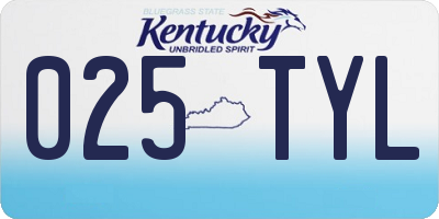 KY license plate 025TYL