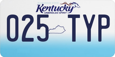 KY license plate 025TYP