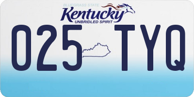 KY license plate 025TYQ