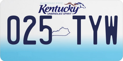 KY license plate 025TYW