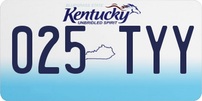 KY license plate 025TYY