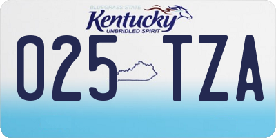 KY license plate 025TZA