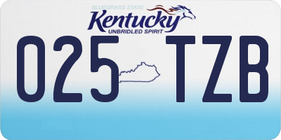 KY license plate 025TZB