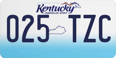 KY license plate 025TZC