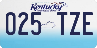 KY license plate 025TZE