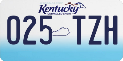 KY license plate 025TZH