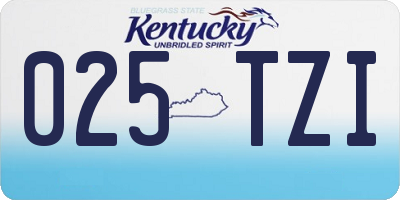KY license plate 025TZI