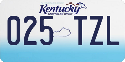 KY license plate 025TZL