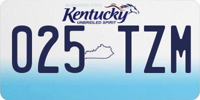 KY license plate 025TZM