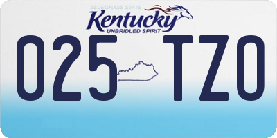 KY license plate 025TZO