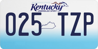 KY license plate 025TZP