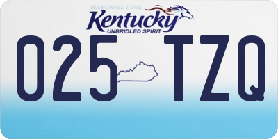 KY license plate 025TZQ