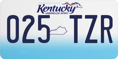 KY license plate 025TZR