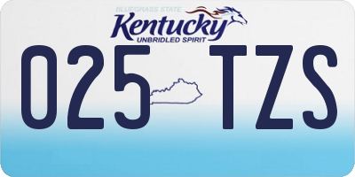 KY license plate 025TZS