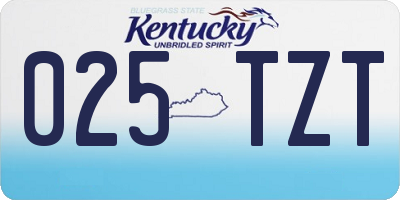 KY license plate 025TZT