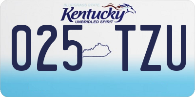 KY license plate 025TZU