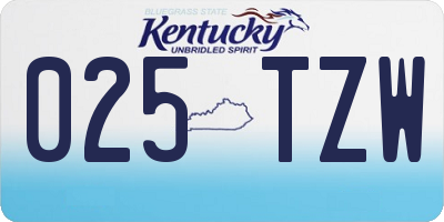 KY license plate 025TZW