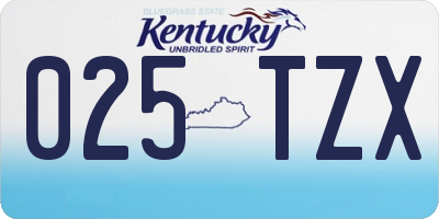 KY license plate 025TZX