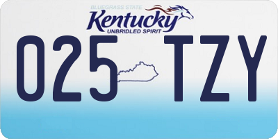 KY license plate 025TZY