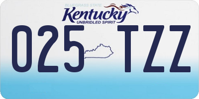 KY license plate 025TZZ