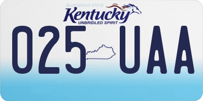KY license plate 025UAA