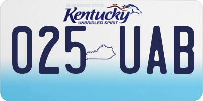 KY license plate 025UAB