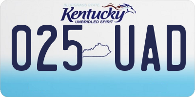 KY license plate 025UAD