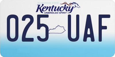 KY license plate 025UAF