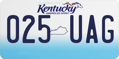 KY license plate 025UAG