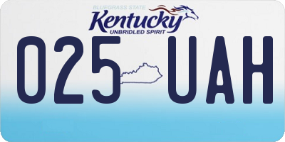 KY license plate 025UAH