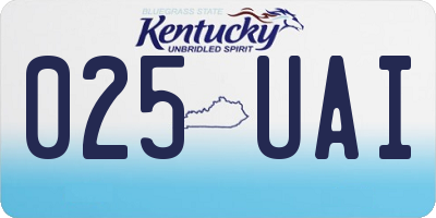 KY license plate 025UAI