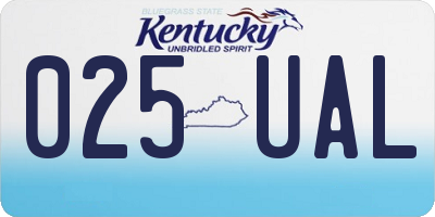 KY license plate 025UAL