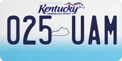 KY license plate 025UAM