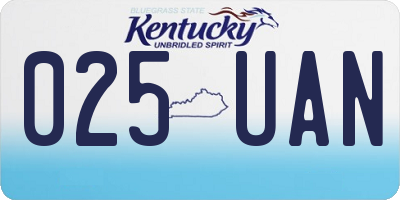 KY license plate 025UAN