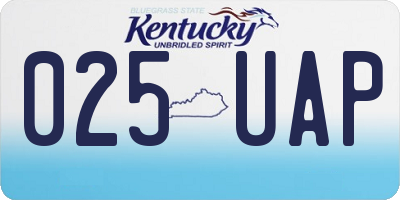 KY license plate 025UAP