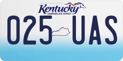 KY license plate 025UAS