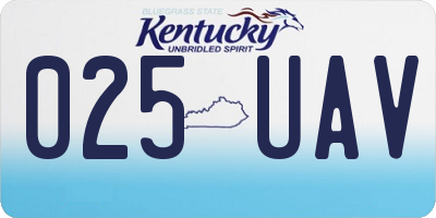 KY license plate 025UAV