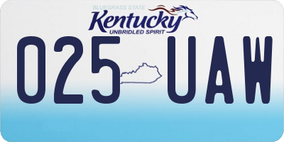 KY license plate 025UAW
