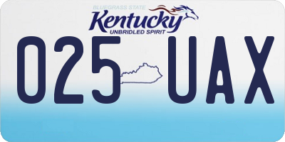 KY license plate 025UAX