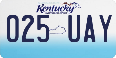 KY license plate 025UAY