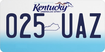 KY license plate 025UAZ