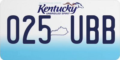 KY license plate 025UBB