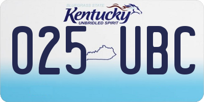 KY license plate 025UBC
