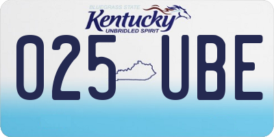 KY license plate 025UBE